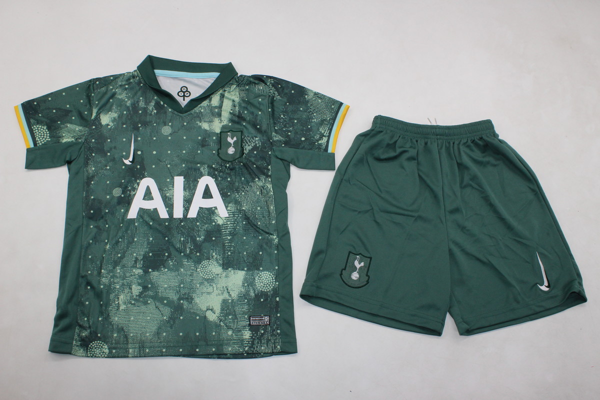 Kids-Tottenham 24/25 Third Green Leaked Soccer Jersey